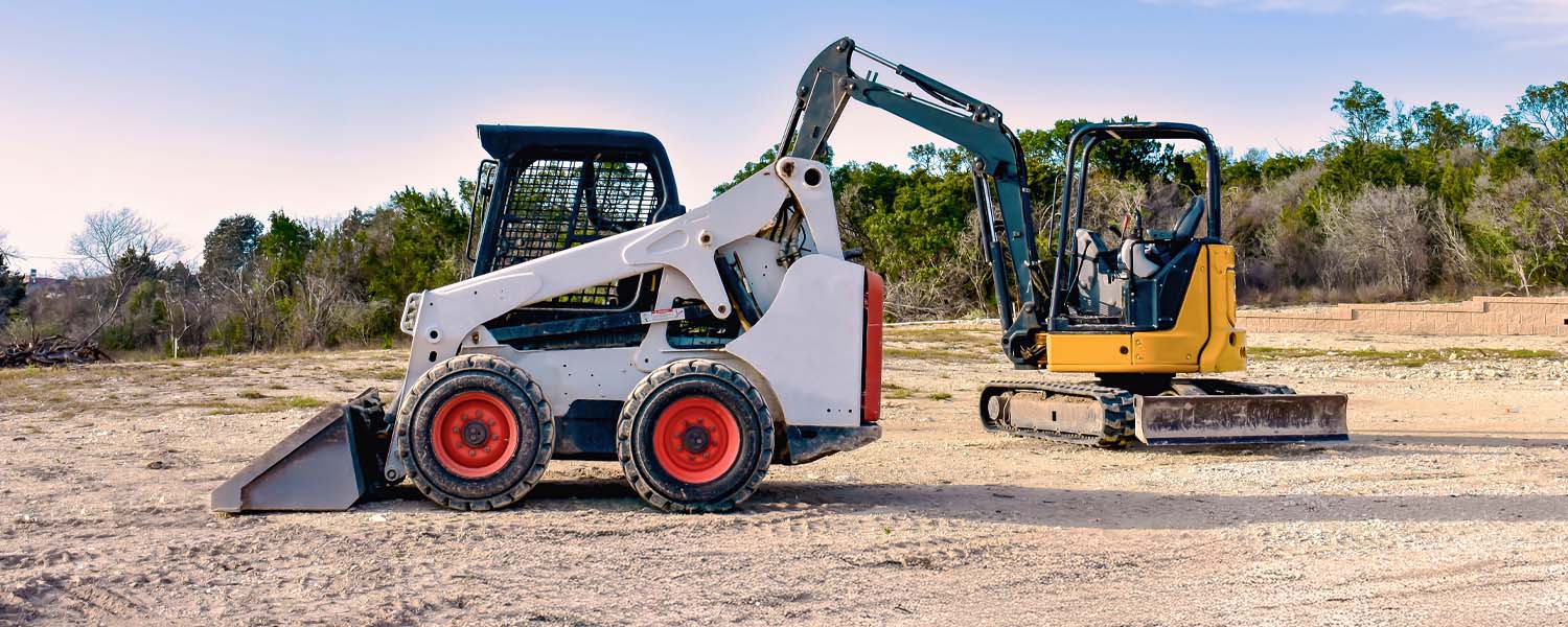 skid steer and mini excavator